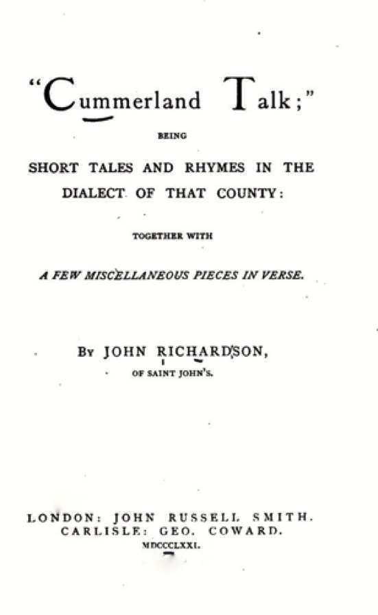 Cummerland Talk
(1871)